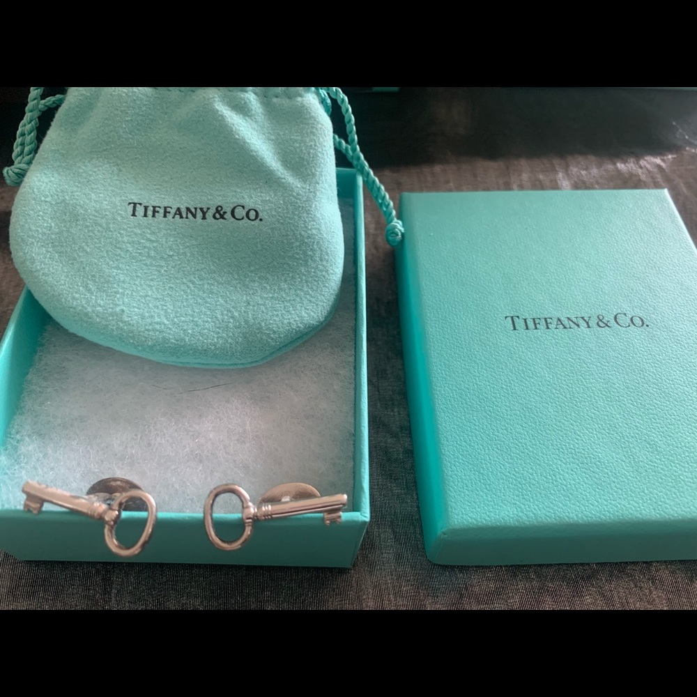 Tiffany & Co silver key cufflinks - never worn!